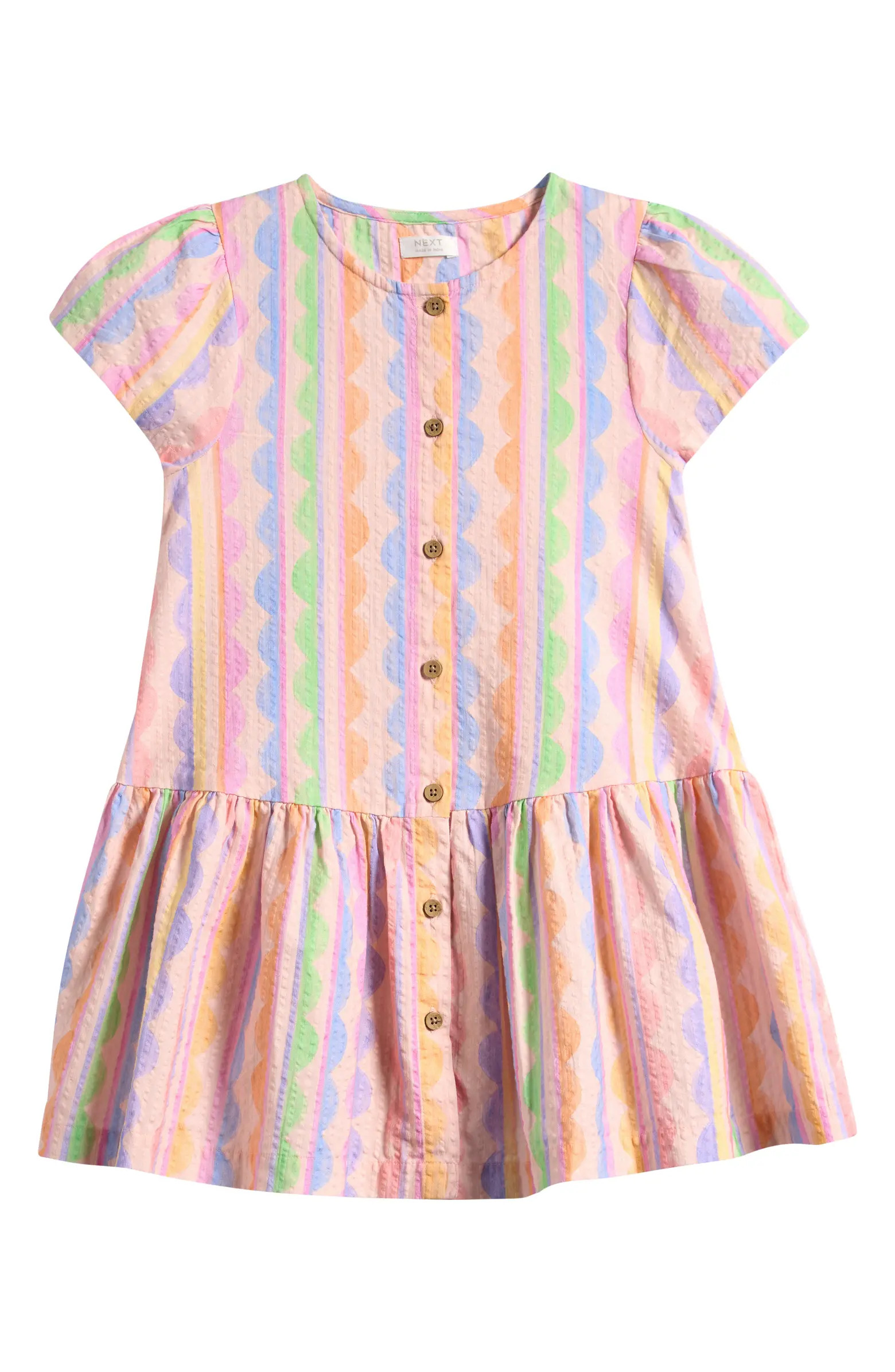 Kids' Abstract Stripe Woven Dress | Nordstrom