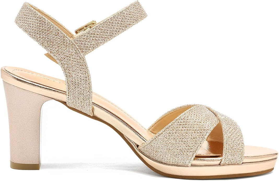 Amazon.com | DREAM PAIRS Women’s ICE-1 High Chunky Block Platform Heels Open Toe Ankle Strap Dr... | Amazon (US)