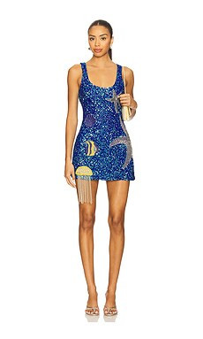 Leslie Amon Mermaid Skin Mini Dress in Deep Blue Sequin from Revolve.com | Revolve Clothing (Global)