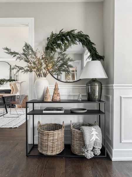 Who caught this space on my feed on Friday? I love how it came together this year for the holidays. Simple, yet truly so beautiful! My tip for hanging garland on the mirror—command hooks! Linking everything below! 

#LTKstyletip #LTKHoliday #LTKhome