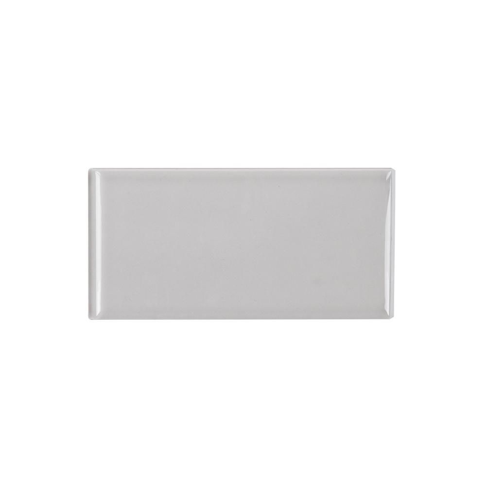 Weather Grey 3 in. x 6 in. Ceramic Single Bull Nose Short Side Trim | The Home Depot
