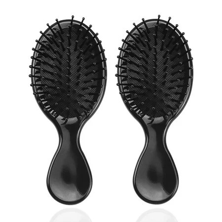 2 Pack Mini Detangling Hair Brush Mini Hair Brushes Pocket Travel Wet Dry Small Hair Brushes Soft Bristles Paddle Toddler Oval Hairbrush for Kids Women Girls | Walmart (US)