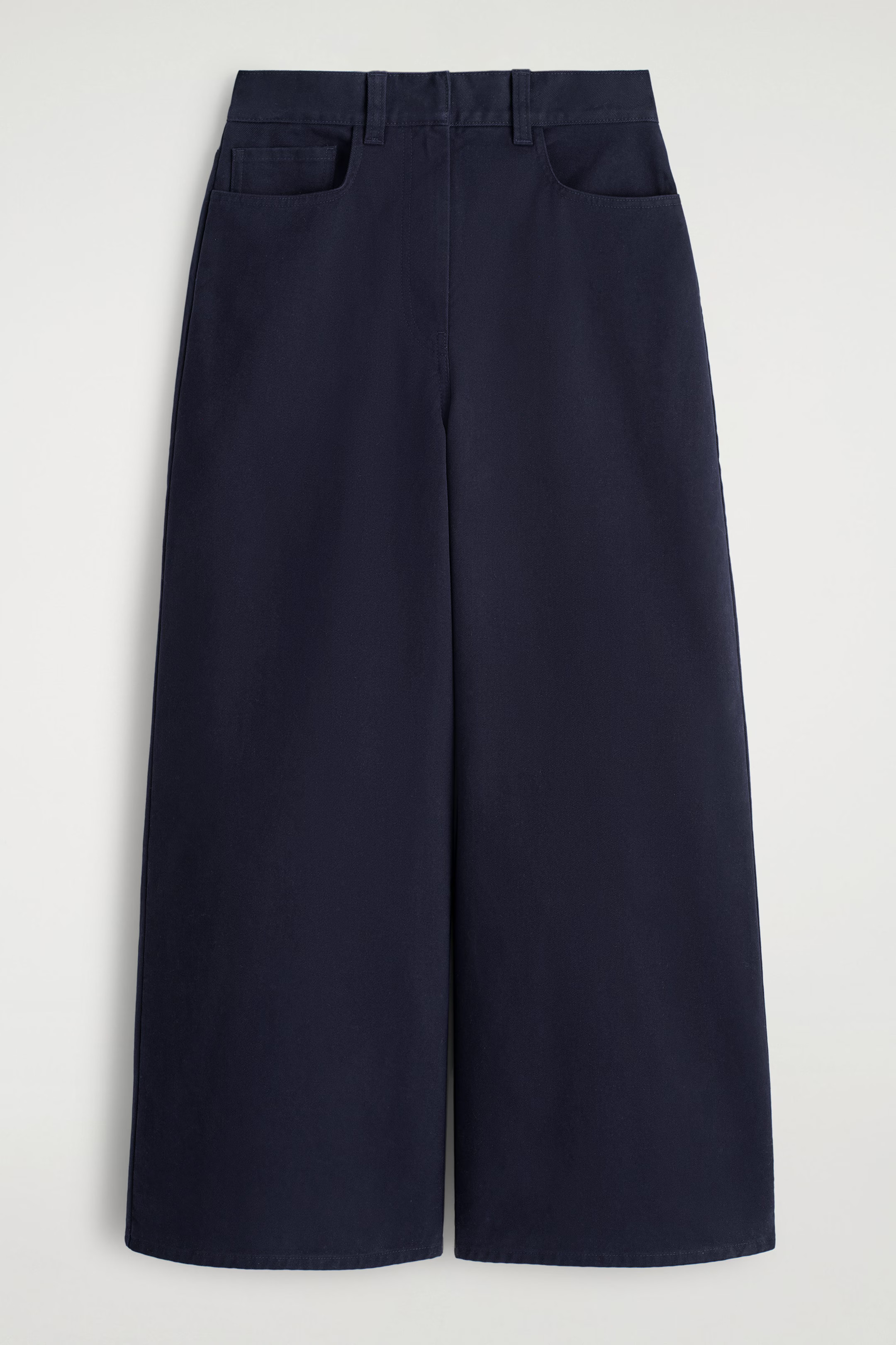COTTON CROPPED WIDE-LEG TROUSERS - NAVY | COS | COS (EU)