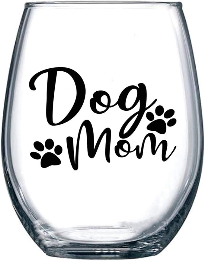 Dog Mom Gifts for Women - 15oz Stemless Wine Glass Tumbler Cup Gift - Best Birthday or Christmas ... | Amazon (US)
