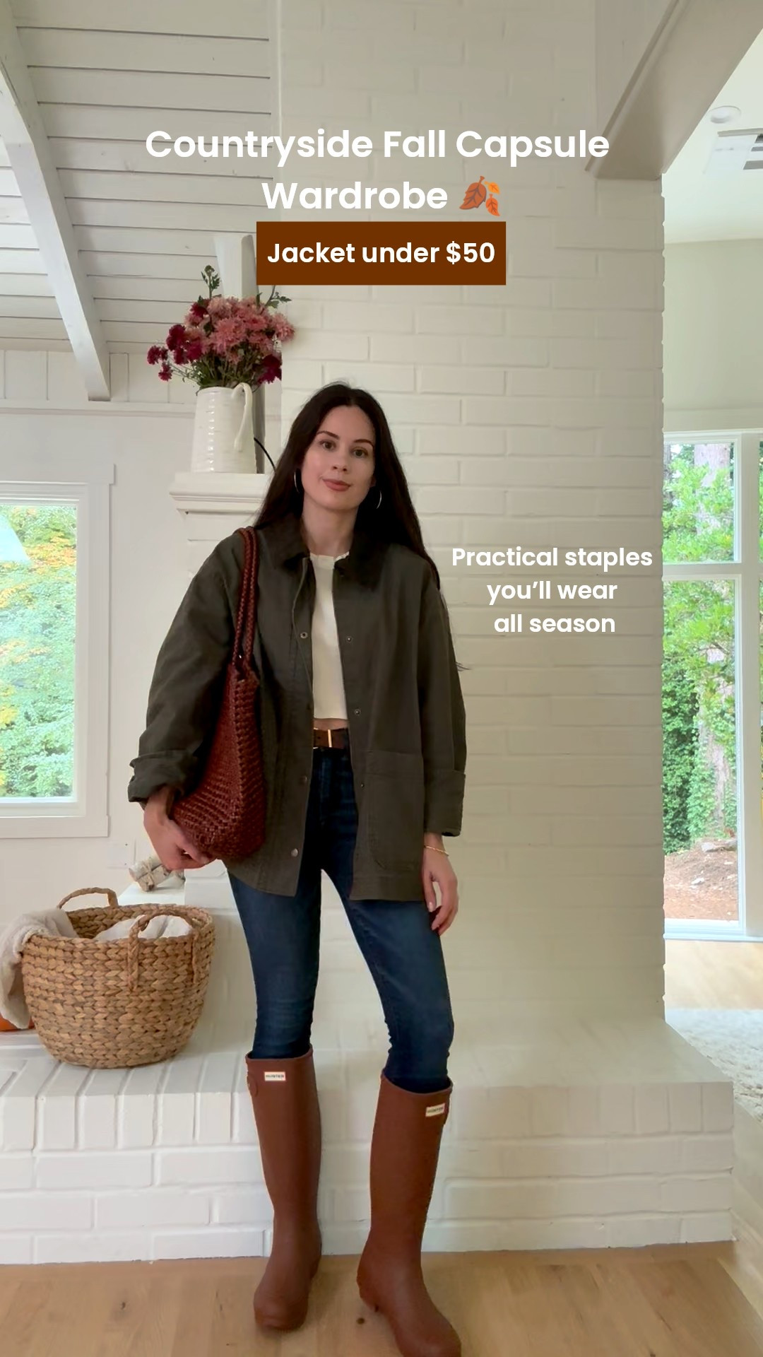 Building my countryside fall capsule wardrobe with timeless fall outfit staples — an olive utility jacket, dark skinny jeans, and brown Hunter boots that work for any weather. These fall capsule wardrobe essentials are practical, neutral, and easy to style 🍂 #fallcapsule #falloutfitideas #countrysidestyle #ltkfallfashion #capsulewardrobe


#LTKFindsUnder100 #LTKFindsUnder50 #LTKStyleTip