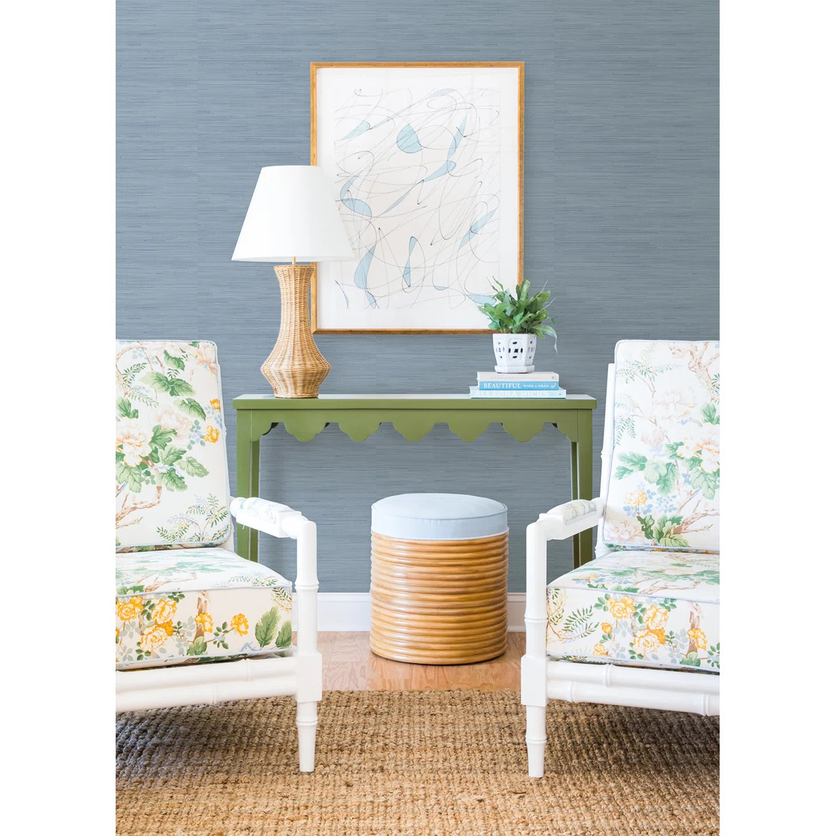 18 ft x 20.5 in x 0.025 in Grasscloth Peel and Stick Wallpaper Roll | Wayfair North America