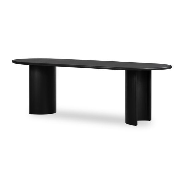 Paden Aged Black Acacia Oval Dining Table | Scout & Nimble