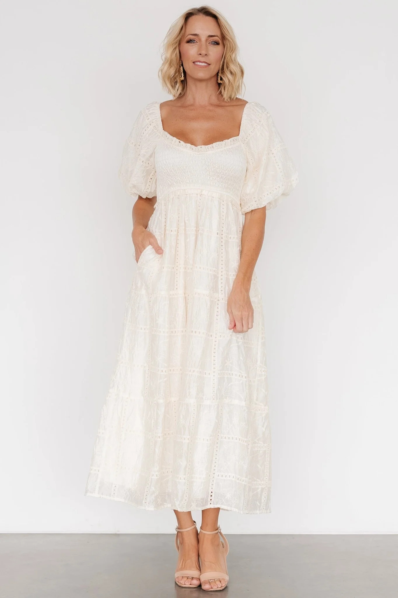 Colin Eyelet Dress | Cream | Baltic Born