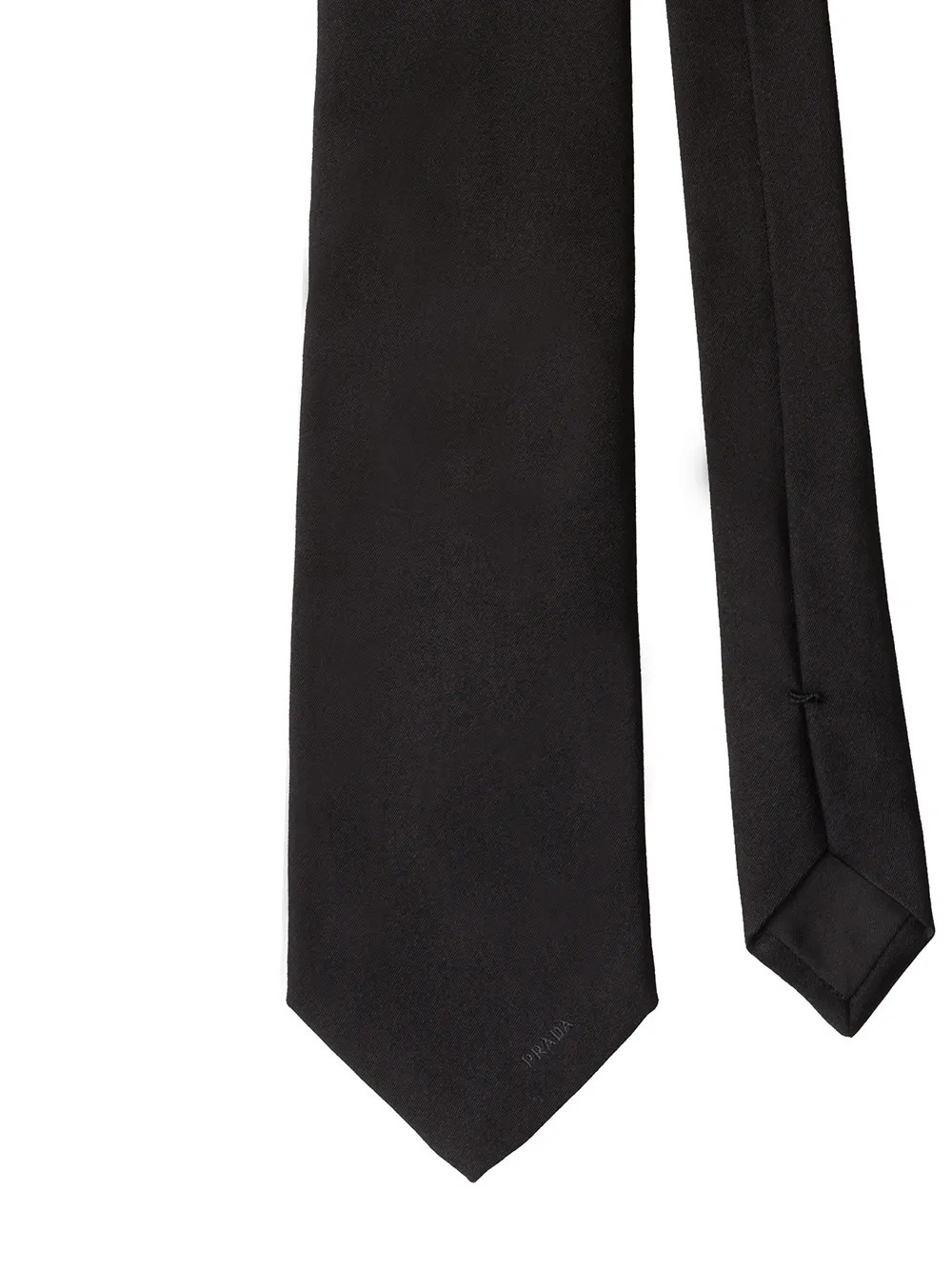 Prada Pointed Satin Tie | Black | FARFETCH SK | Farfetch Global