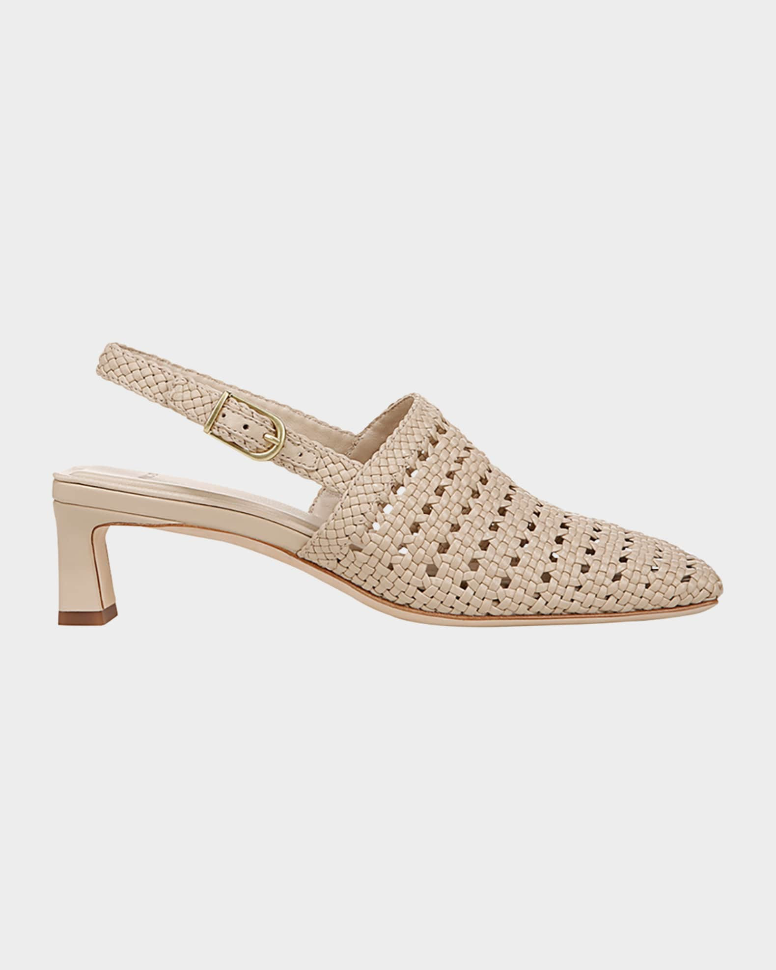 Vince Woven Leather Slingback Pumps | Neiman Marcus