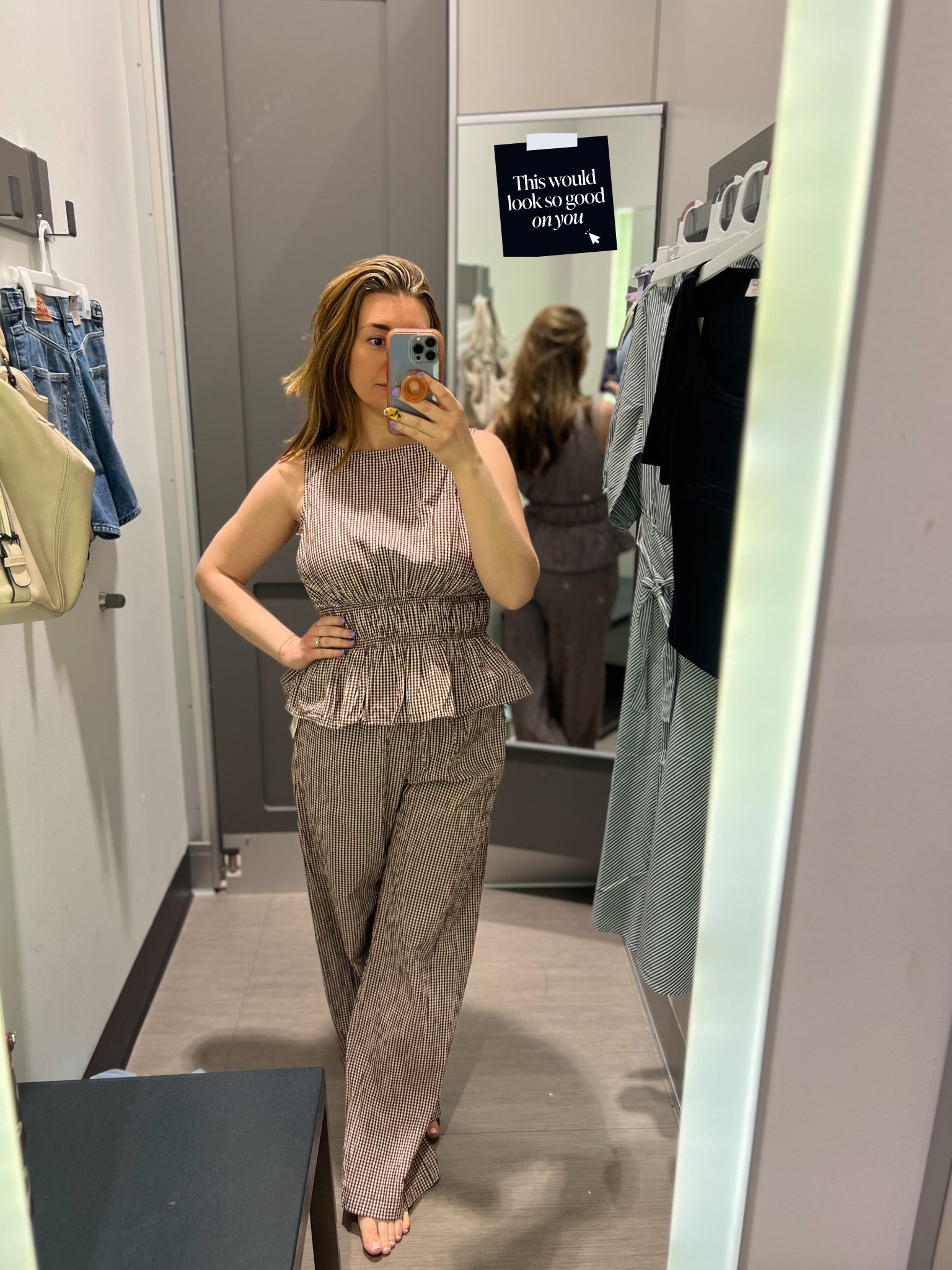 obsessed with this gingham top and matching pants! mix and match the top with denim shorts or pair the pants with a white tee! 

Gingham, Gingham Set, Target, Target Finds, Matching Set, Spring Set 

#LTKootd