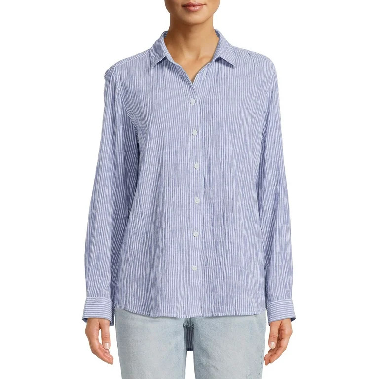 BeachLunchLounge Women's Pocket Button Down Shirt | Walmart (US)