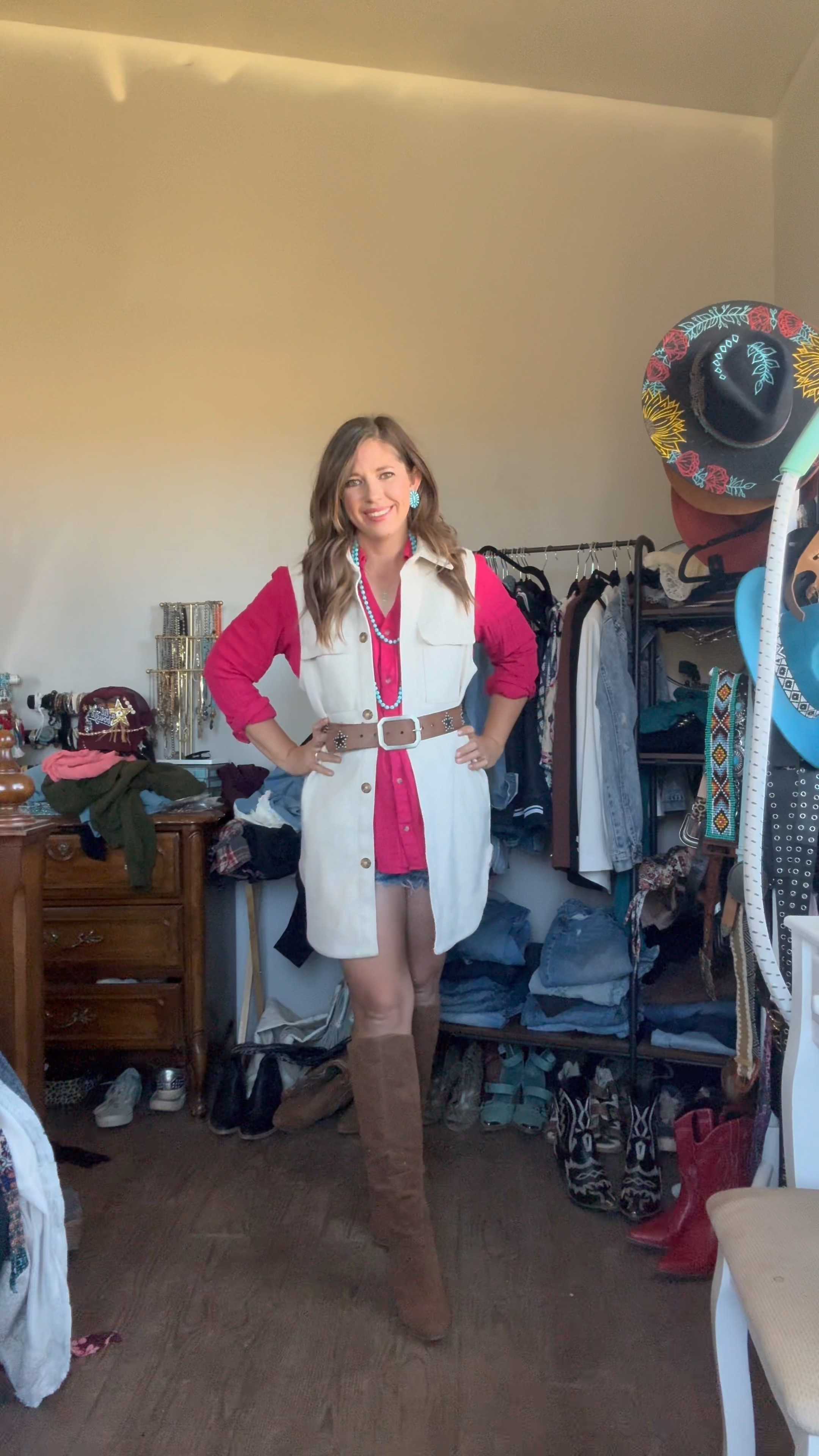 Belt is tts. Summer to fall outfit. 

Fall style, fall clothes, fall outfit, petite style, petite fashion, fall fashion, blazer vest, longline vest, belt style, fall boots, boot style

#LTKSeasonal #LTKFindsUnder50