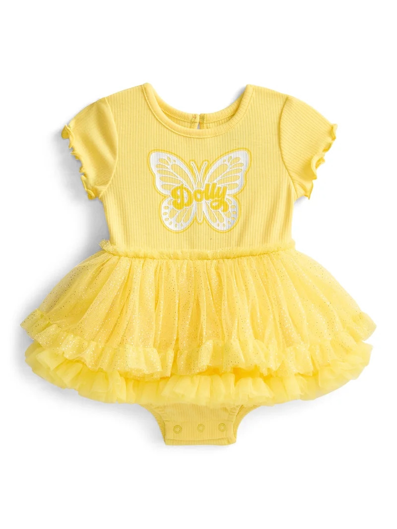 Dolly Parton Toddler Girls Graphic Tutu Dress with Short Sleeves, Sizes 12M-5T | Walmart (US)