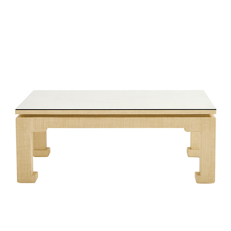 Bunny Williams Raffia Wrapped Coffee Table with Glass Topper - Ballard Designs | Ballard Designs, Inc.
