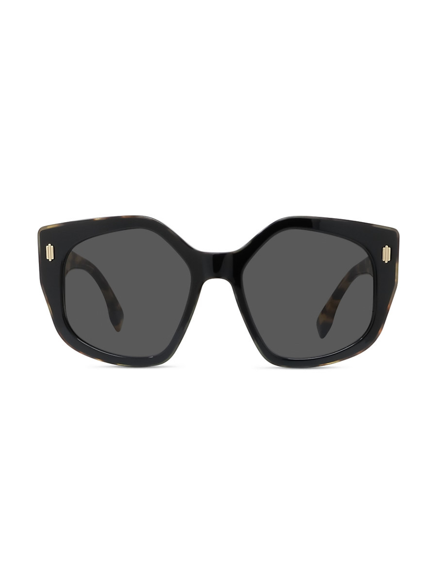Women's 55MM Geometric Logo Sunglasses - Black | Saks Fifth Avenue