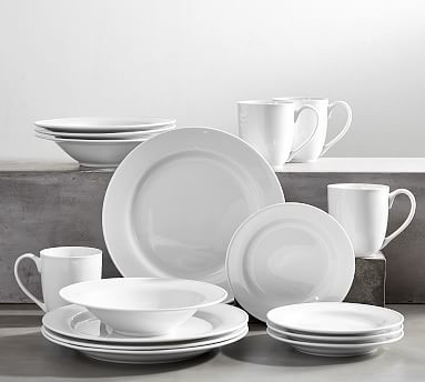 Great White Traditional Porcelain 16-Piece Dinnerware Set | Pottery Barn (US)