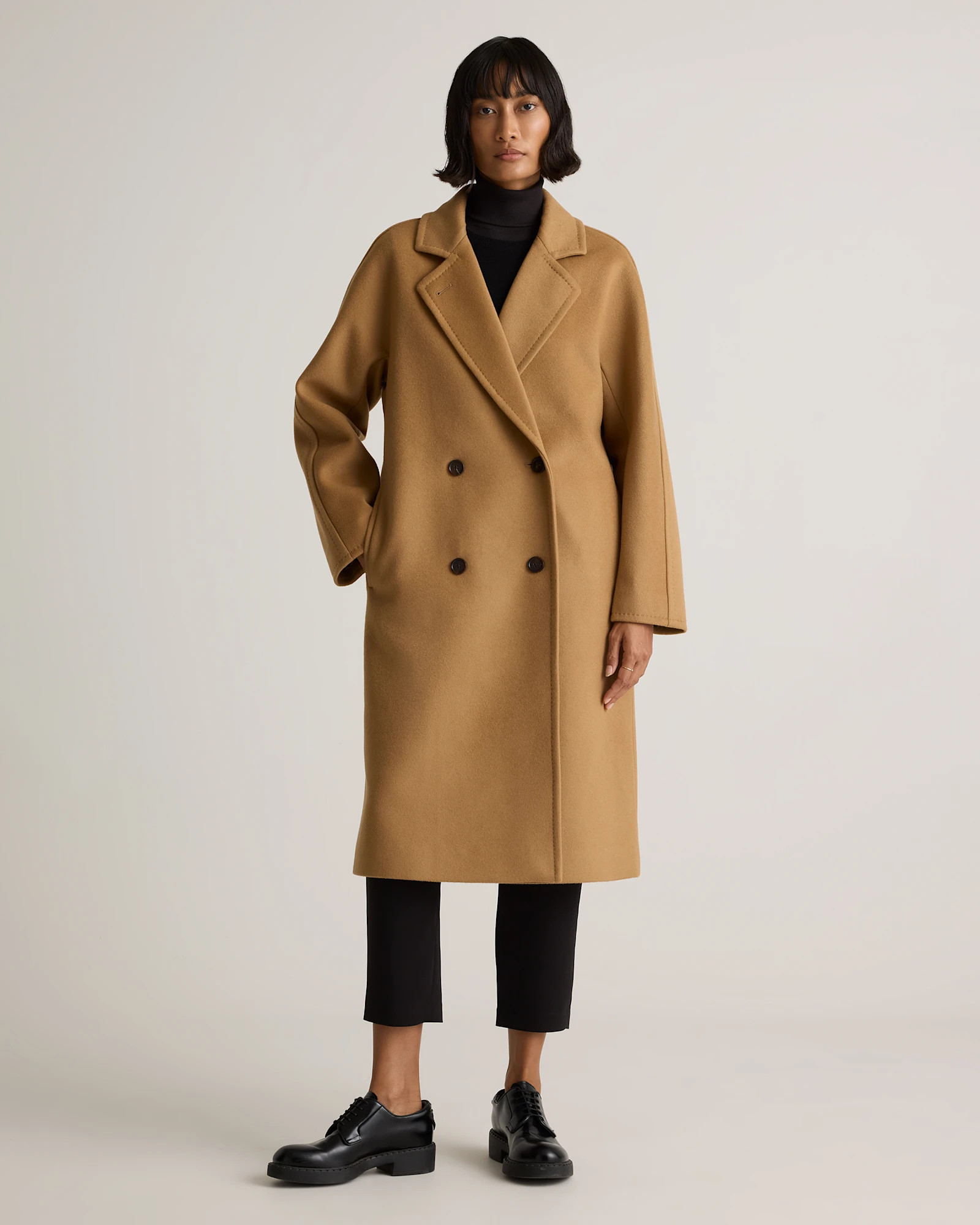 Italian Wool Double-Breasted Slouch Coat | Quince