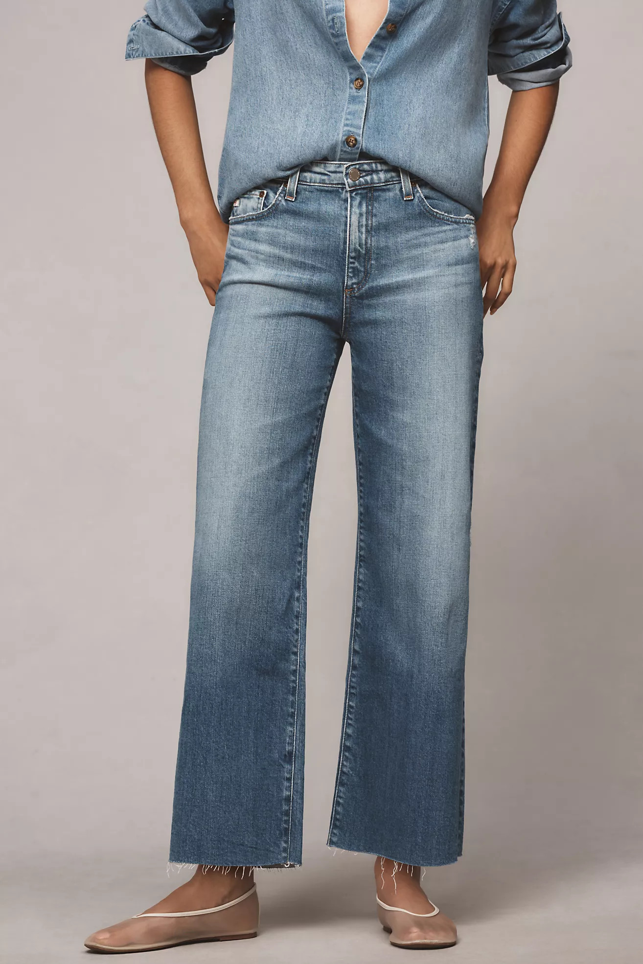 AG Saige High-Rise Crop Wide-Leg Jeans | Anthropologie (US)