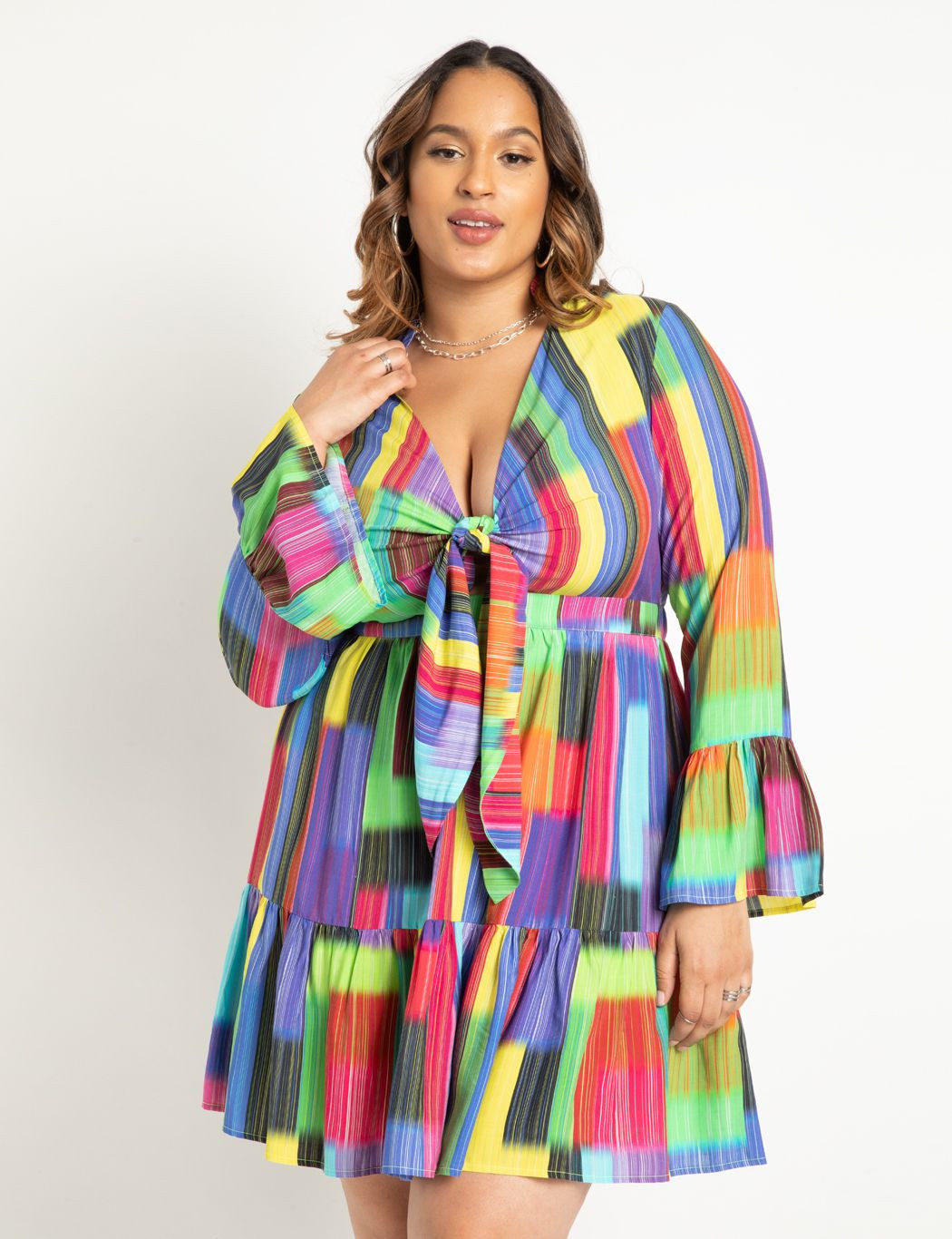 Tie Front Mini Dress | Eloquii