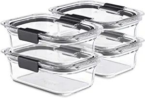 Rubbermaid Brilliance Glass Storage 3.2-Cup Food Containers with Lids, BPA Free and Leak Proof, M... | Amazon (US)