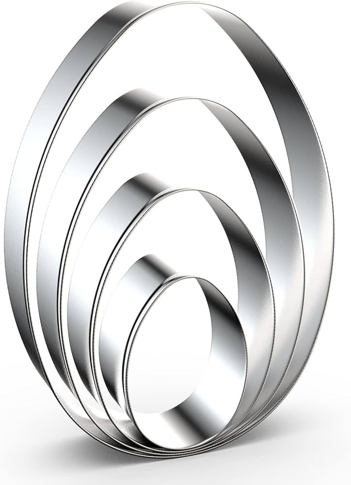 Large Egg Cookie Cutter Set in Different Sizes - 5 Inch, 4 Inch, 3 Inch, 2 Inch - 4 Piece - Stain... | Amazon (US)