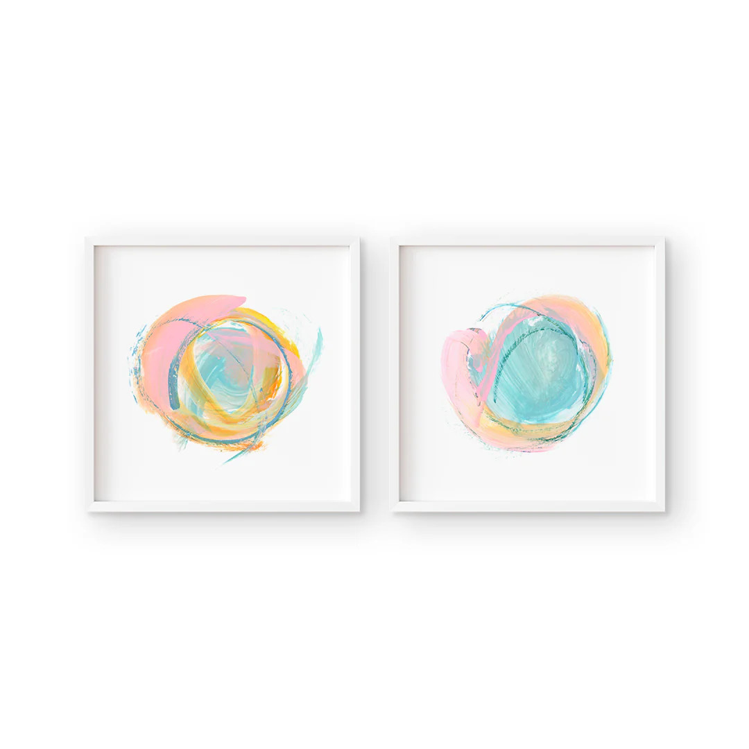Abstract Circles Pair No. 1 | Urban Garden Prints