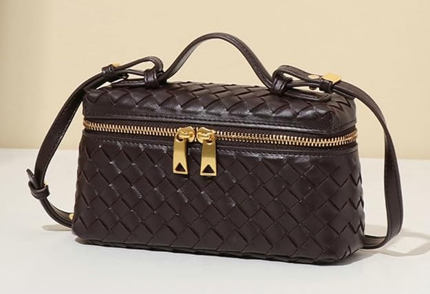 Trendy Woven Crossbody Purse Square Box Bags Women Shoulder Bag Cute Satchels Mini PU Leather Top... | Amazon (US)