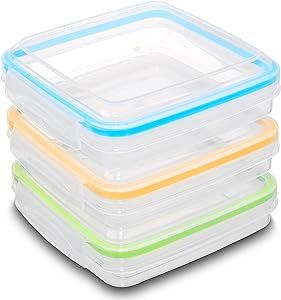 Kitchen & Cabana - Sandwich Containers - Reusable, BPA Free Plastic, Snap Shut Lids with Airtight... | Amazon (US)