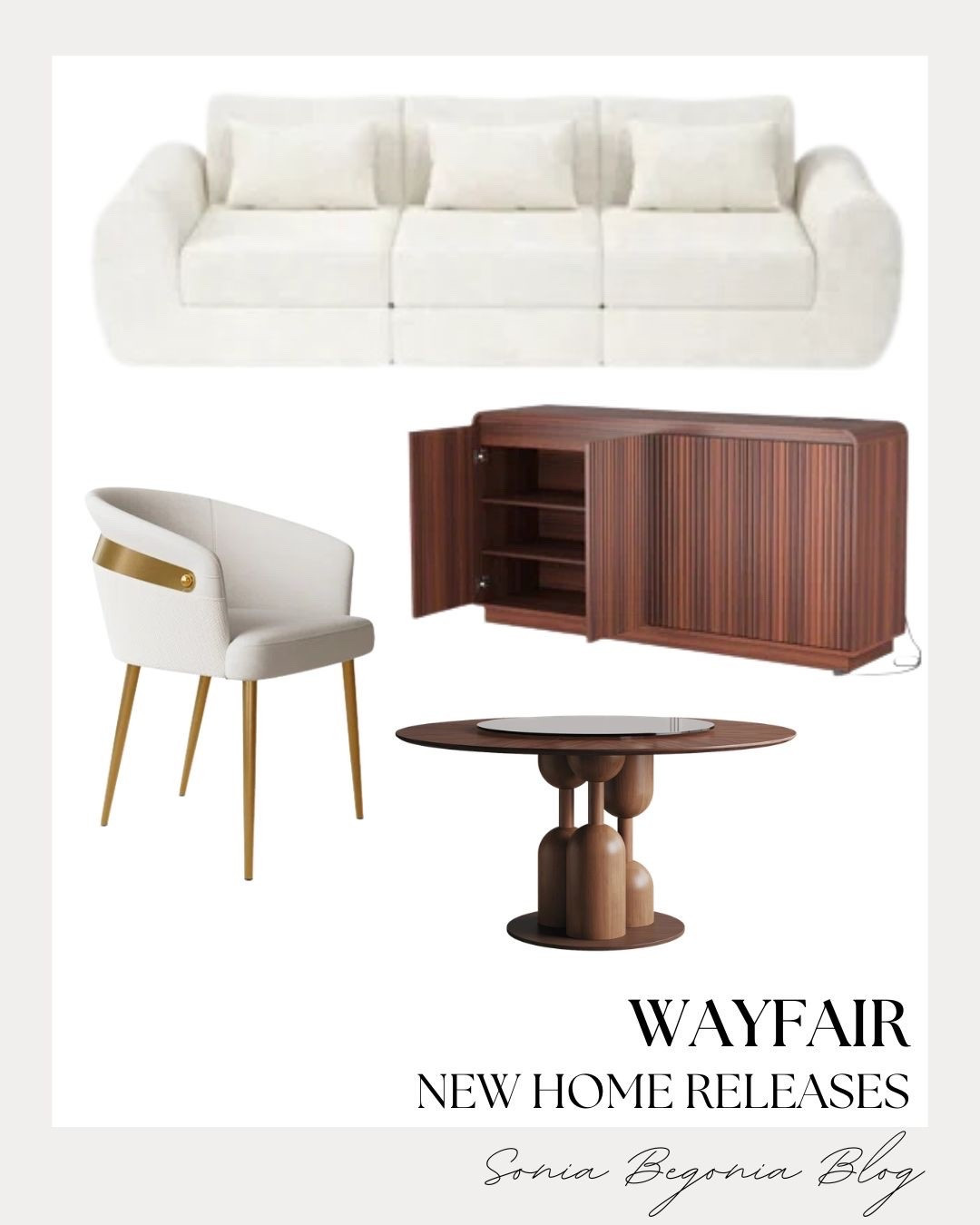 Elevate your living space with these stunning new home releases from Wayfair! I love how the rich wood textures and sleek ivory upholstery create a sophisticated, modern aesthetic. 🏠✨

I find these sculptural pieces perfect for adding a designer touch to any room. From the fluted sideboard to the unique coffee table, these essentials blend form and function beautifully! 🛋️🤎

#WayfairHome #ModernInterior #HomeDecor #WayfairFinds #LTKhome #InteriorDesign