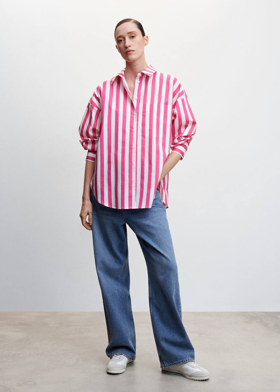 Oversize striped shirt | MANGO (US)
