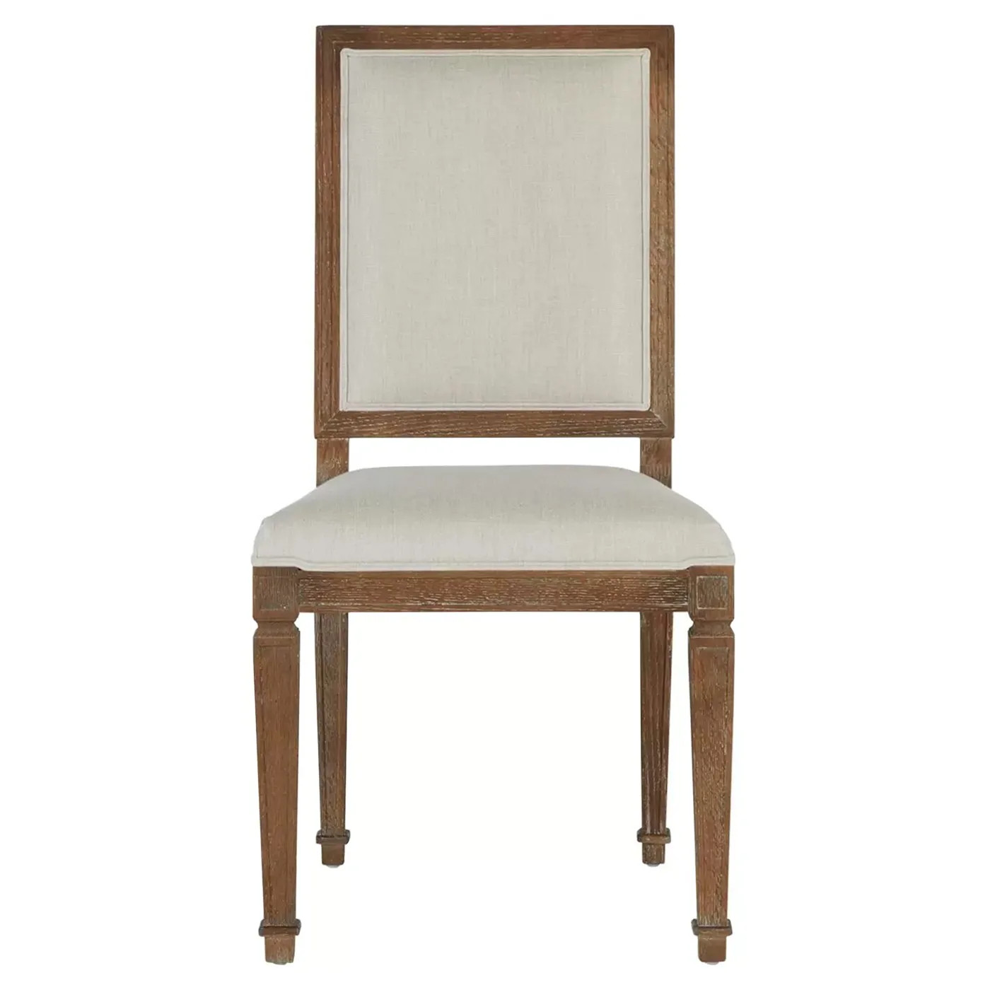 Danielle Updated Traditional Brown Oak White Performance Dining Chair | Kathy Kuo Home