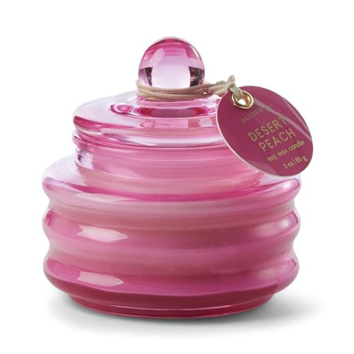 Paddywax Scented Candles Beam Glass Jar Candle with Lid Luxury Artisan, 3-Ounce, Fuchsia Pink - Desert Peach | Amazon (US)