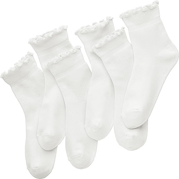 SSF&TUYS Women's Ruffle Ankle Socks – 6 Pairs Soft Cotton, Cute Frilly Trim, Breathable and Com... | Amazon (US)
