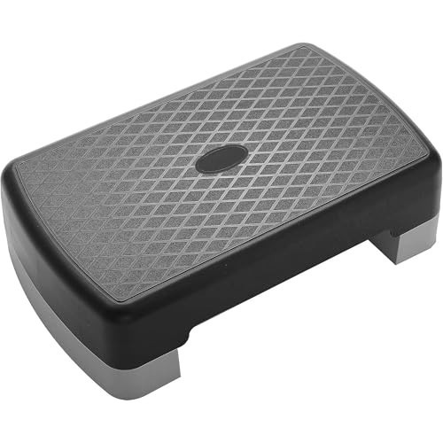 Fitvids 18" Workout Aerobic Stepper Step Platform with 2 Risers, Lightweight Portable Step Up Platform Trainer, Adjustable Height 3.2’’ 5.5’’ for Home Gym, Black and Gray | Amazon (US)