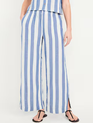 High-Waisted Crinkle Gauze Wide-Leg Pants | Old Navy (US)