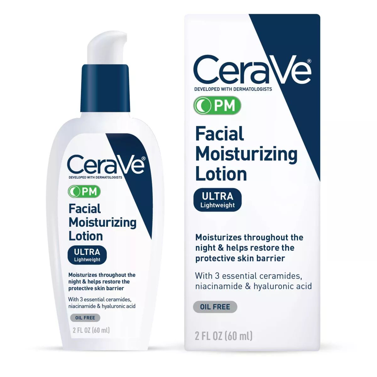 CeraVe PM Moisturizing Lotion, Night Cream for All Skin TypeS - 2 fl oz​​ | Target
