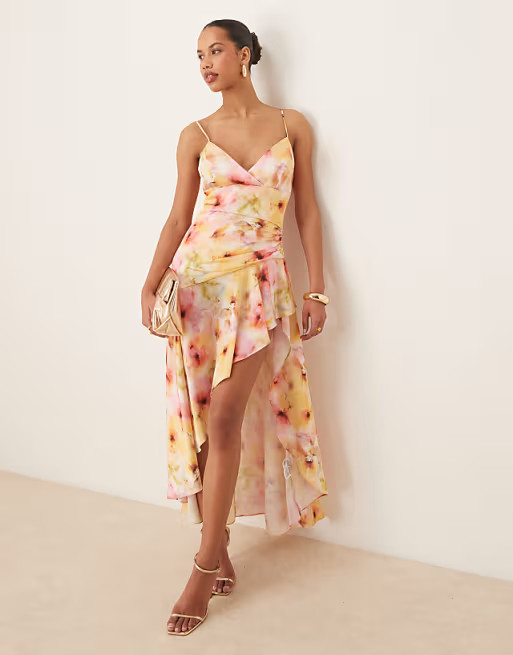 Bardot Sorella printed midi dress in sunset floral | ASOS | ASOS (Global)