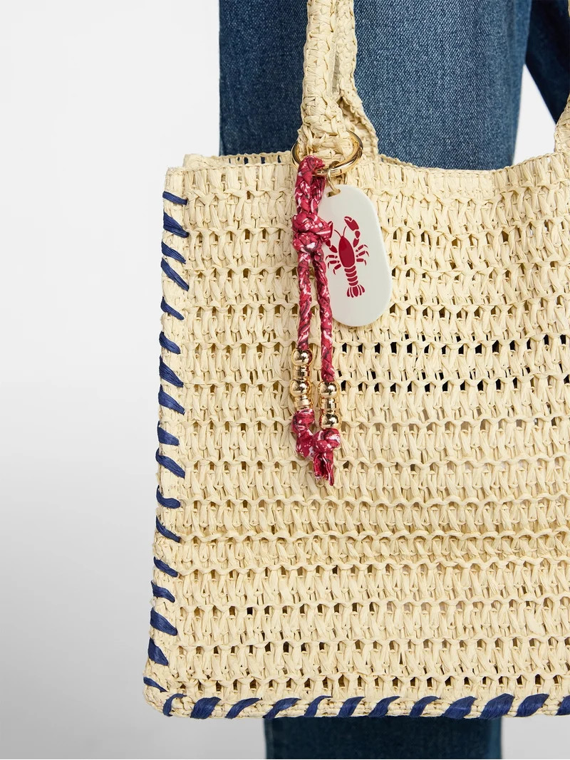 No Boundaries Women's Beach Icons Bag Charm, Red Bandana with Lobster Charm | Walmart (US)