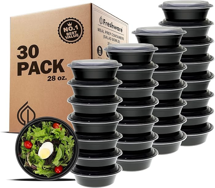 Freshware Meal Prep Bowl Containers [30 Pack] Plastic Bowls with Lids for Soup and Salad, Food St... | Amazon (US)