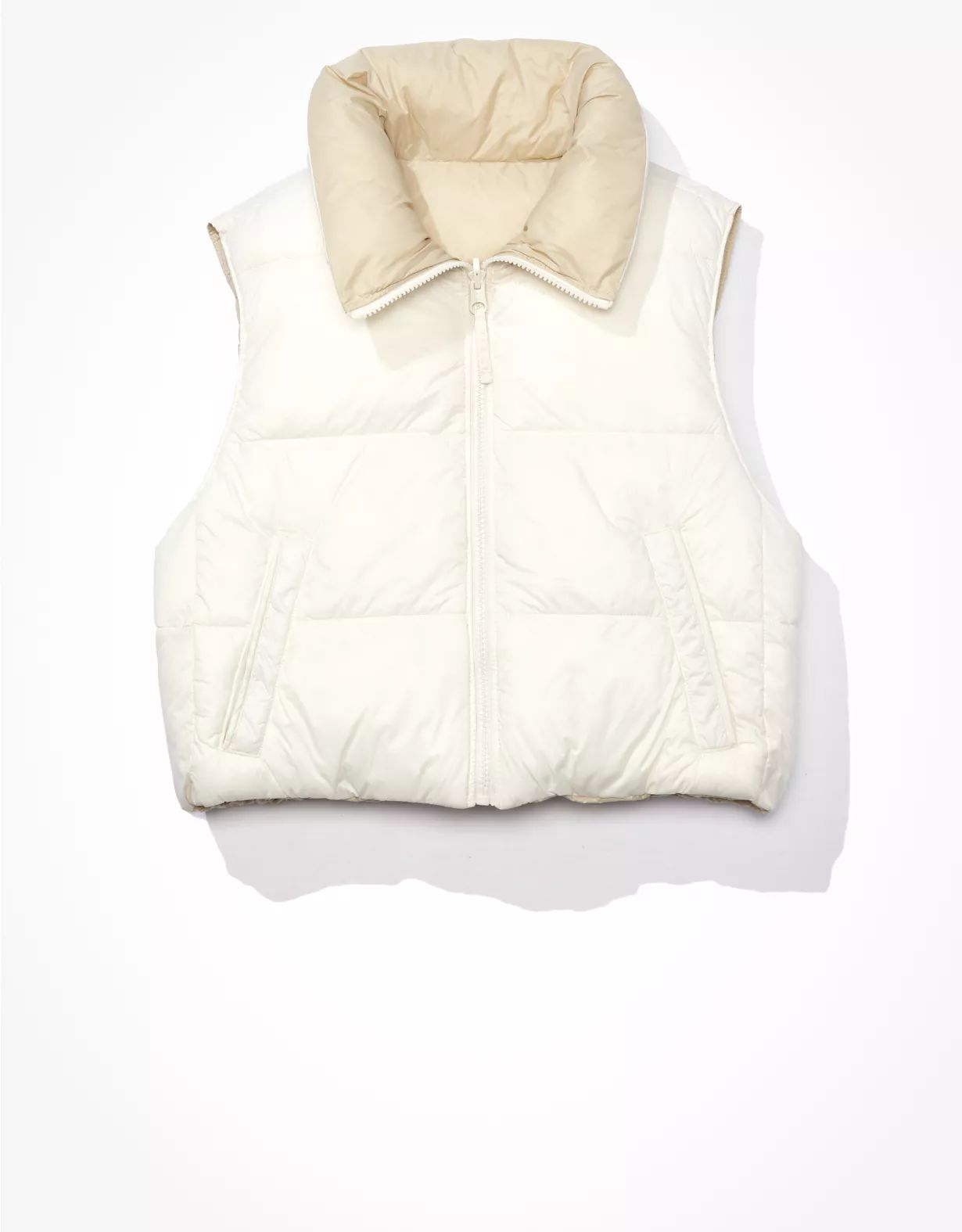 AE Cropped Reversible Puffer Vest | American Eagle Outfitters (US & CA)