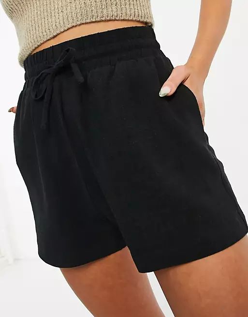 ASOS DESIGN linen runner shorts in black | ASOS (Global)