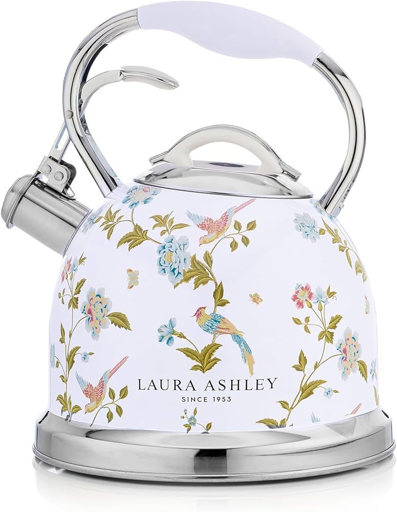 VQ Laura Ashley Elveden White 3L Stainless Steel Tea Kettle Stovetop Whistling Teapot for Inducti... | Amazon (US)