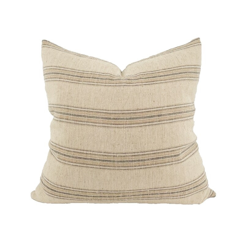 Designer Raaya Striped Pillow Cover // Neutral Brown Pillow Cover // Boutique Pillow Covers // Hi... | Etsy (US)