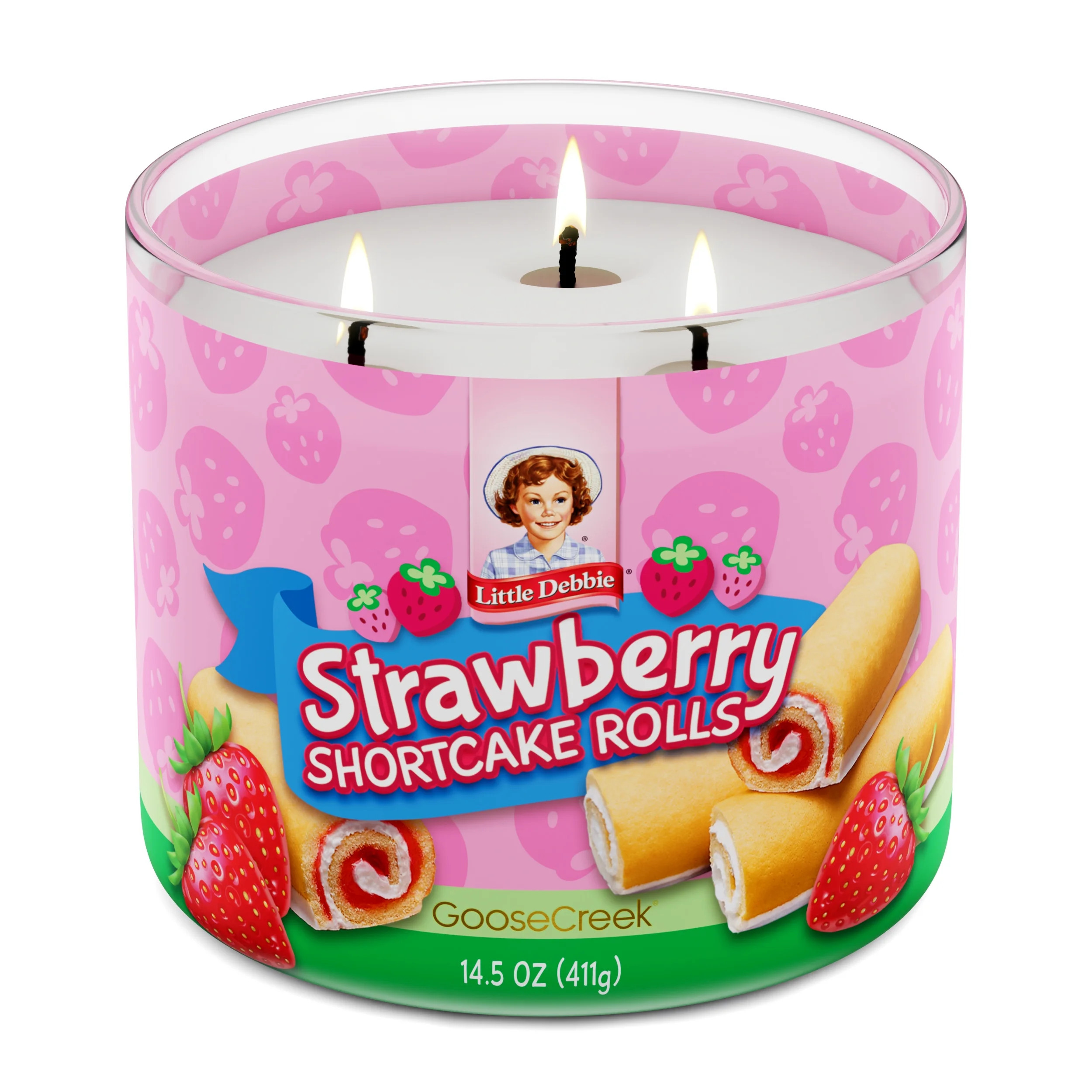 Goose Creek Little Debbie Strawberry Shortcake Scented 3-Wick Jar Candle 14.5oz - Walmart.com | Walmart (US)