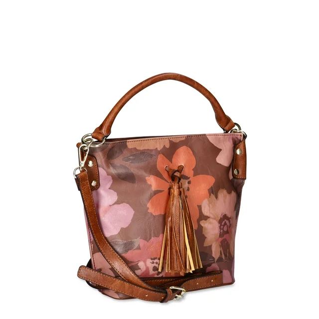 The Pioneer Woman Floral Printed Bucket Crossbody Handbag, Women's | Walmart (US)