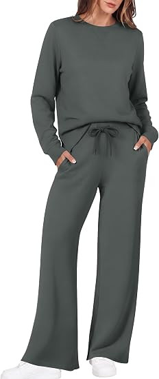 Ekouaer 2 Piece Sets for Women Fall Lounge Sets Outfits Matching Clothing | 2026 Fall Long Sleeve... | Amazon (US)
