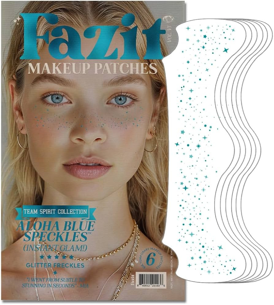 Fazit Makeup Patches - Aloha Blue Speckles - Glow Up Make-Up Patches - Cute Glitter Makeup Access... | Amazon (US)