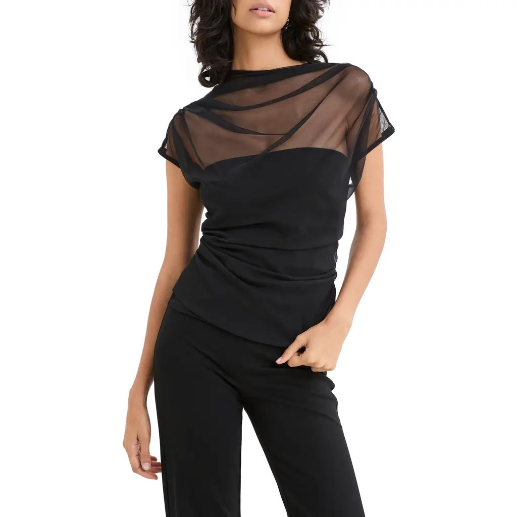 Marcella Dawn Layered Top in Black at Nordstrom, Size X-Large | Nordstrom