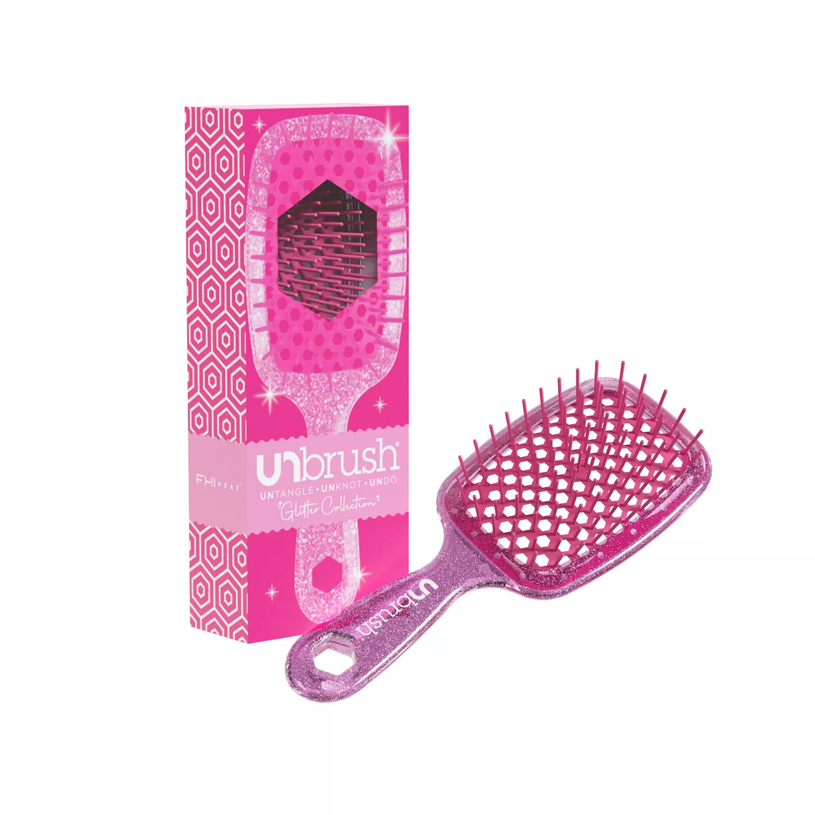 UNbrush Detangling Hair Brush, Glitter Pink | Kohl's